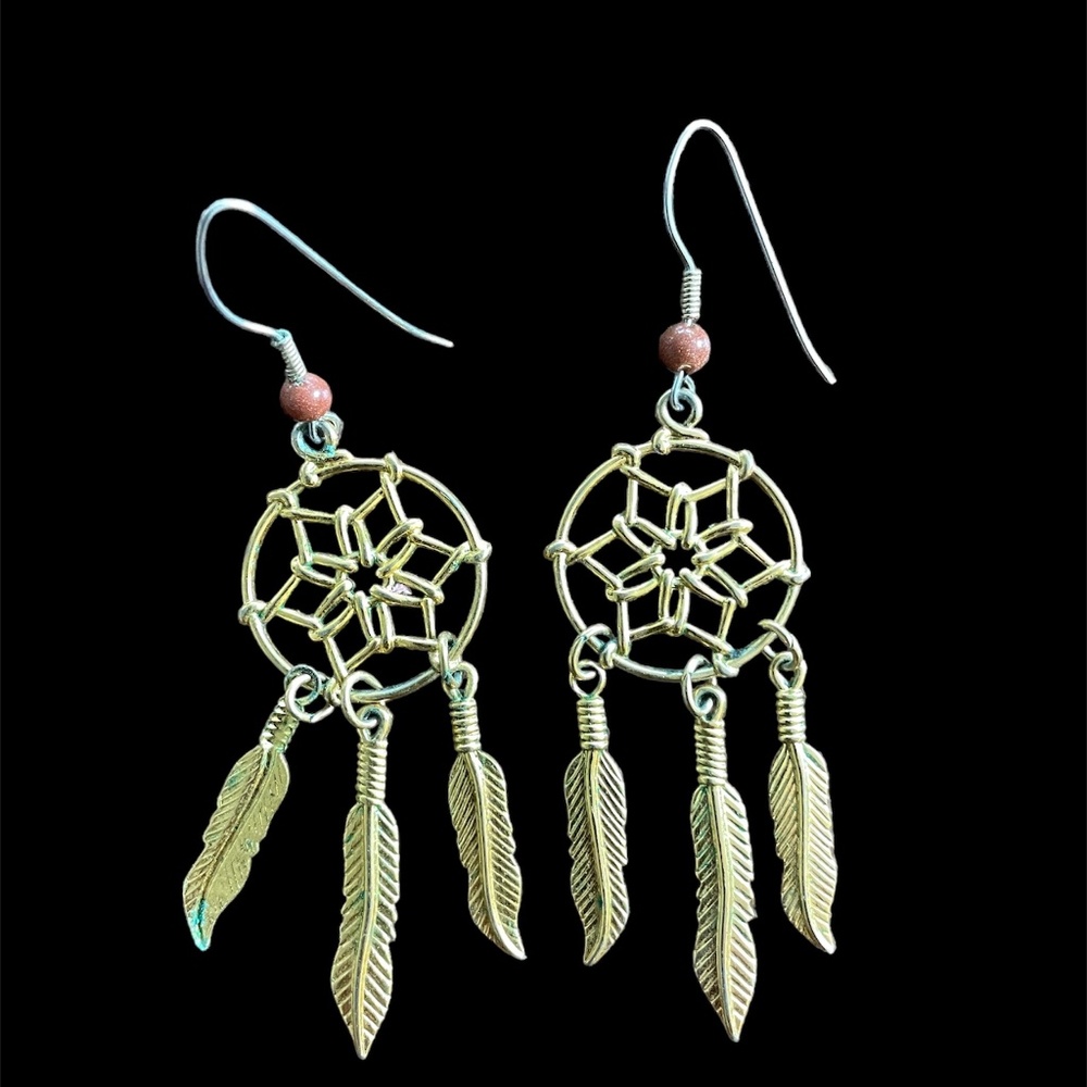 Golden Dream Catcher Earrings